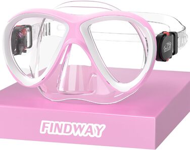 Дитяча маска для плавання та снорклінгу Findway, 180° панорама, силіконова, антипротікання, для хлопчиків і дівчаток 3-14 років