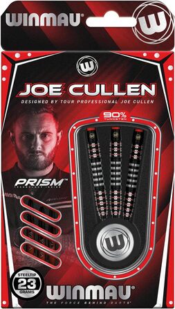 Дротики WINMAU Joe Cullen Ignition 23 г вольфрамові, сталевий наконечник, з крилами та хвостовиками для професіоналів