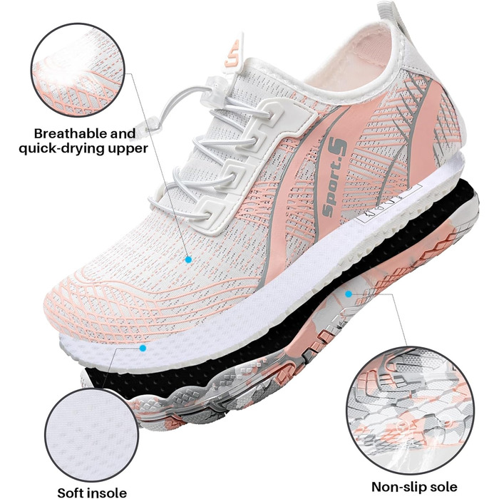 IceUnicorn Взуття для плавання та фітнесу, аквашузи для чоловіків та жінок, підошва без шкарпеток, 36 EU, помаранчевий