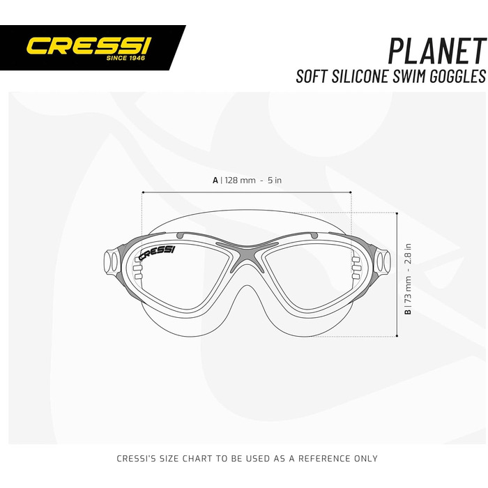Плавальні окуляри Cressi Planet для басейну та тріатлону, прозорі/сині, універсальний розмір, для дорослих, преміум-якість