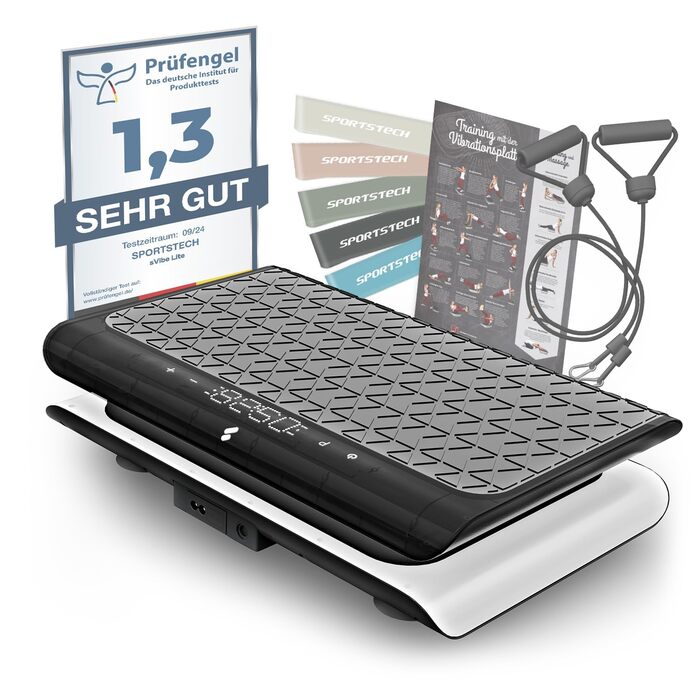Віброплатформа Sportstech sVibe Lite (біла) до 120 кг: для схуднення, спалювання жиру, нарощування м'язів, тренування всього тіла, 99 рівнів інтенсивності, німецька якість