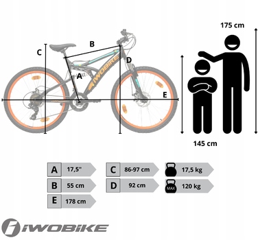 Гірський велосипед IWOBIKE Blaze, рама 17,5