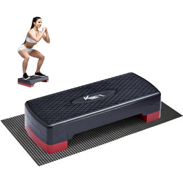 Степпер для дому KM-Fit | Степ-бенч для фітнесу з регулюванням висоти | Спортивний степпер для аеробіки до 200 кг