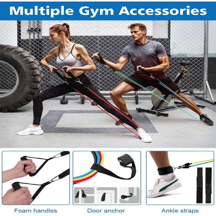 Набір еластичних стрічок для фітнесу: 5 стрічок-експандерів для занять Calisthenics, Pilates та фітнесу