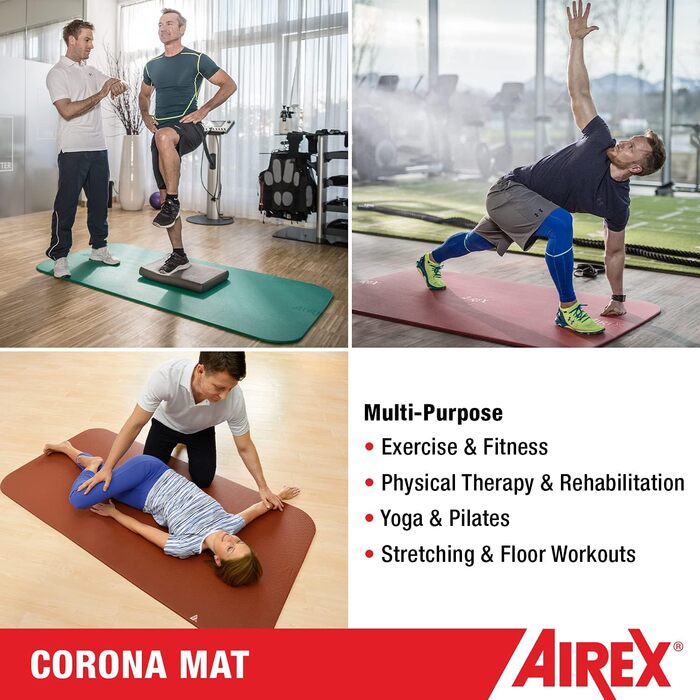 Гімнастичний килимок Airex Corona 200, синій, для йоги та фітнесу