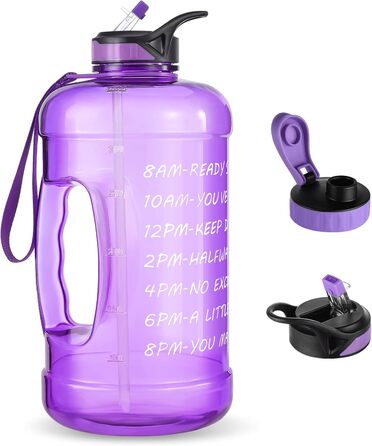 Велика пляшка для води TITIROBA 3,78 л з трубочкою, BPA-free, для спорту, фітнесу, школи
