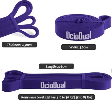Фітнес-гума OcioDual Latexband для тренувань (7-16 кг, 13 мм, червона)