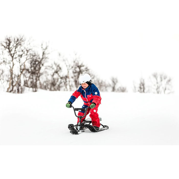 Санки STIGA Snowracer Curve SX з BMX-рулем, сталевою рамою, гальмом і тросом, керовані, для дітей від 7 років і дорослих, до 90 кг, чорні