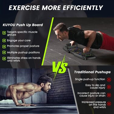 Преміум набір для віджимань Push Up Board 10-в-1, дошка з ручками, фітнес-тренажер для дому, чорний, 2024, удосконалена модель