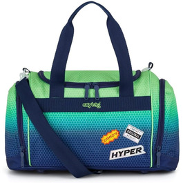 Спортивна сумка Kinder з відділенням для взуття, 2 бічними кишенями, регульованим плечовим ременем, 100% поліестер, 45×28×22 см, 600 г (Блакитна)