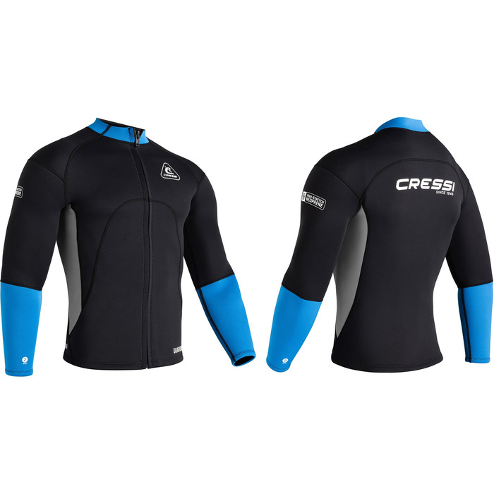 Гідрокостюм CRESSI Guardian Man 2мм неопрен (чоловічий) - куртка та штани для плавання, снорклінгу, SUP, серфінгу, каякінгу, чорно-синій, розмір 2XL/6