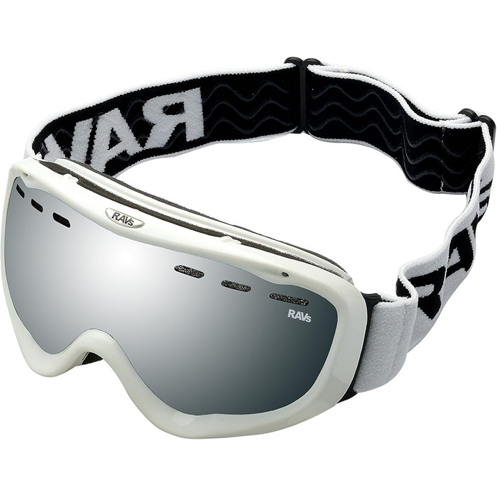 Гірськолижна маска RAVS White Alpin для сноуборду, сумісна з шоломом, дзеркальна срібна лінза