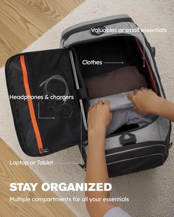 Спортивна сумка Tolaccea 47L з відділенням для взуття та мокрих речей - рюкзак, сумка для подорожей, фітнесу, тренувань (Сірий)