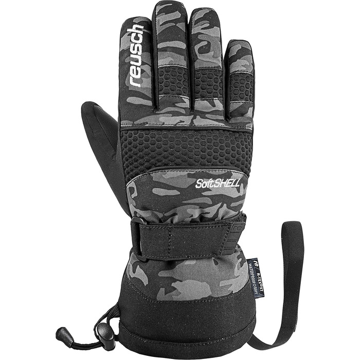 Дитячі гірськолижні рукавички Reusch 5.5 Camouflage-Schwarz: теплі, водонепроникні та вітрозахисні