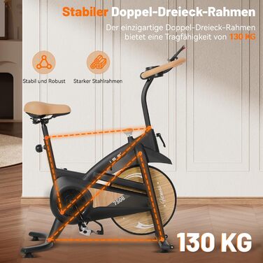 ISE Hometrainer: велотренажер з регульованим магнітним опором, LED-монітором та тримачем для планшета. Макс. вантажність: 130 кг