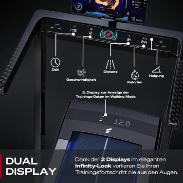 Складна бігова доріжка Sportstech sTread Fold Pro з нахилом до 11% та функцією підключення до додатку - для дому