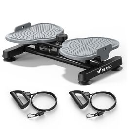 MERACH Диск для скручування тазу, тренажер для пресу з 2 еластичними стрічками, для тонкої талії та силових вправ, до 136 кг, безшумний, сірий