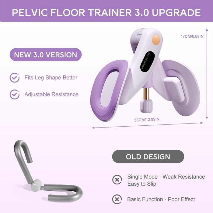 Тренування тазового дна для жінок: пристрій для зміцнення м'язів, 360° обертання, регулювання ваги 7-16 кг, фітнес для дому, зелений без лічильника (фіолетовий без лічильника)