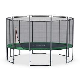 Трамплін Ampel 24 Outdoor Ø 305/366/430 см з сертифікатом GS, для дітей, повний комплект з захисним бордюром та сіткою, преміум-рама з чорним порошковим покриттям