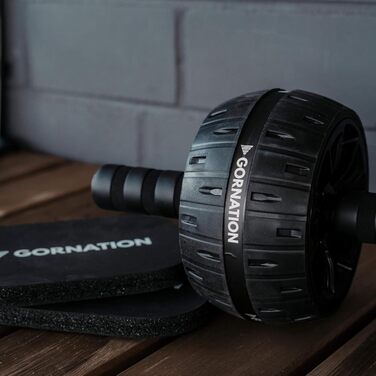 Колесо для пресу GORNATION з наколінниками, для тренування корпусу, компактне та міцне, Ø 16 см, стабільне, для пресу, спини та рівноваги