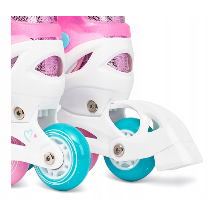 Регульовані ролики RAVEN Loret Glitter White/Mint/Pink (розмір 30-33) з LED-колесами