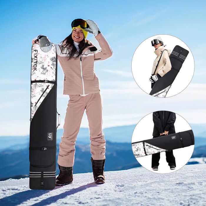 Чохол для сноуборду Flamingo з регульованою довжиною (157-181 см), водонепроникний, з повним захистом для борду, черевиків, одягу, шолому та спорядження