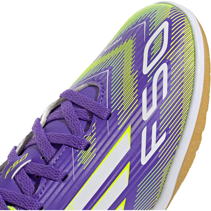 Дитячі футбольні бутси adidas F50 Club Indoor для залу, 34 EU, Purple Rush/Cloud White/Lucid Lemon