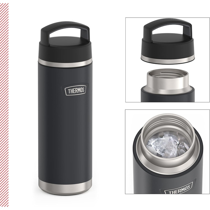 Термос-бутилка THERMOS ICON 710 мл, нержавіюча сталь, ізольована, темно-сіра, зберігає тепло 18 годин, холод 24 години, герметична, BPA-free, підходить для миття в посудомийній машині