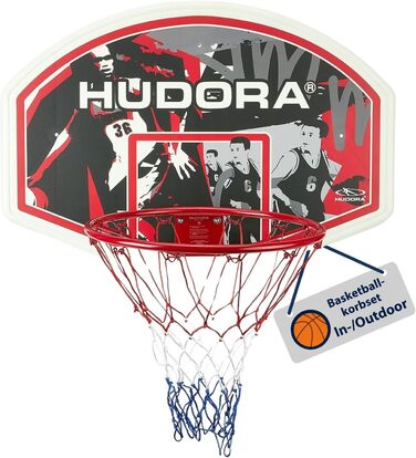 Баскетбольний набір HUDORA для дому та вулиці, щит і кільце з кріпленням для стіни, для дорослих, підлітків і дітей