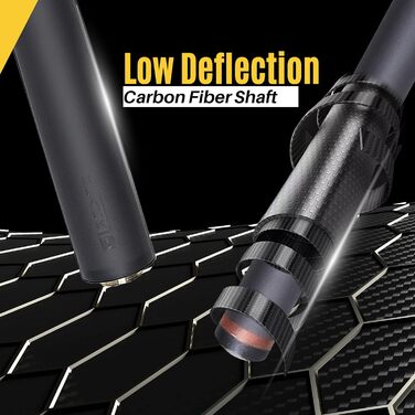 PODAYUDE Білліардний кий для стрибків та руйнування з карбону, 3 частини, 12.9 мм наконечник, 19 oz, чорний/жовтий