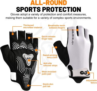 Флінтронік велоперчатки напівпальцеві для чоловіків, спортивні велоперчатки з антиковзаючою поверхнею та амортизацією, з 6 вставками, дихаючі велоперчатки для гірського велосипеда, шосе, фітнесу (M, Рожевий)