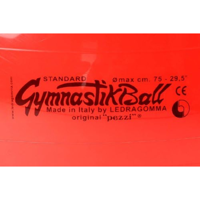 Гімнастичний м'яч Pezziball 75 см червоний з насосом Pezzi, фітнес-м'яч для тренувань та йоги