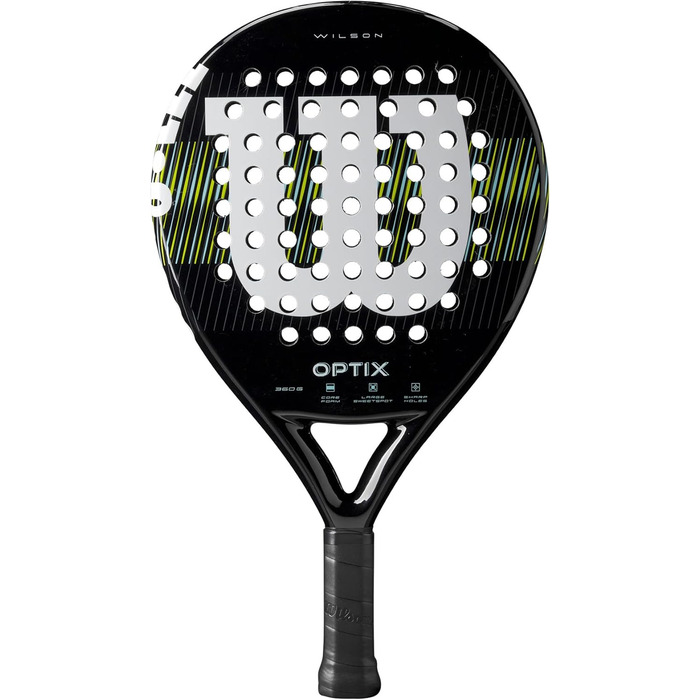 Падельна ракетка Wilson Optix V1 для дорослих, унісекс, біло-чорна, розмір 4-1/4