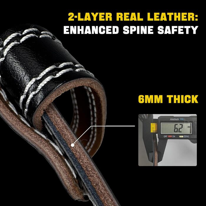 Планка для важкої атлетики з натуральної шкіри (6 мм) – унісекс, для силових тренувань, присідань, з підтримкою попереку | Регульована, підходить для різних вправ (Small, Білий/Опунтовий сад)