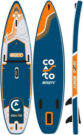 Надувна SUP-дошка COASTO Nautilus 11.8 для серфінгу та веслування, 355x86 см, із веслом, ISUP