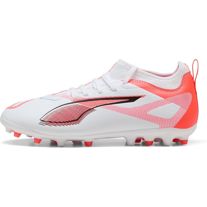 Дитячі футбольні бутси PUMA Ultra 5 Match Mg Jr - біло-чорні з червоними світловідбивачами (32 EU)