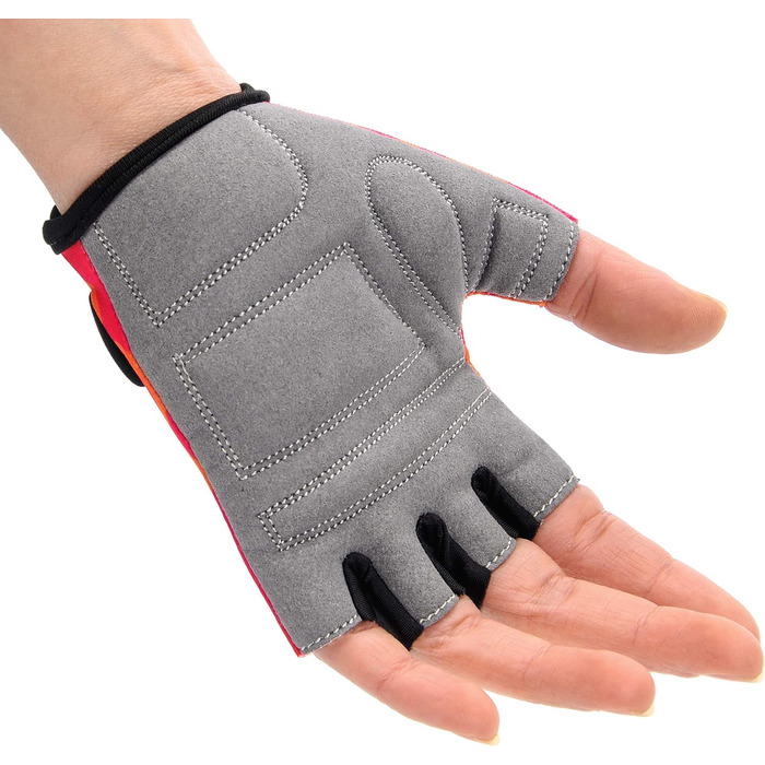 Дитячі велосипедні рукавички Meteor Unisex для дітей, Gel BMX, червоний квітка, розмір S (6.5-7cm)