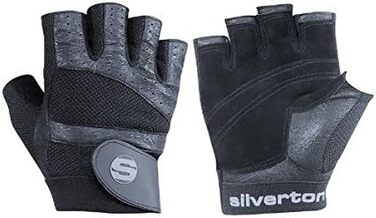 Фітнес рукавички Silverton PRO Plus для чоловіків і жінок, з регульованою застібкою на зап'ясті, шкіряними вставками та подвійною прошивкою – тренувальні рукавички для спорту