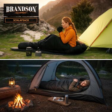Сплячий мішок Brandson Outdoor Extreme -18°C для дорослих та дітей, водонепроникний, дихаючий, для кемпінгу та подорожей