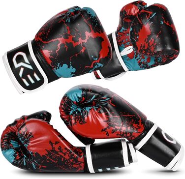 Боксерські рукавички для дітей CKE, 5-12 років, для тренувань, бокс, кікбоксинг, муай-тай, зелені (червоно-чорні)