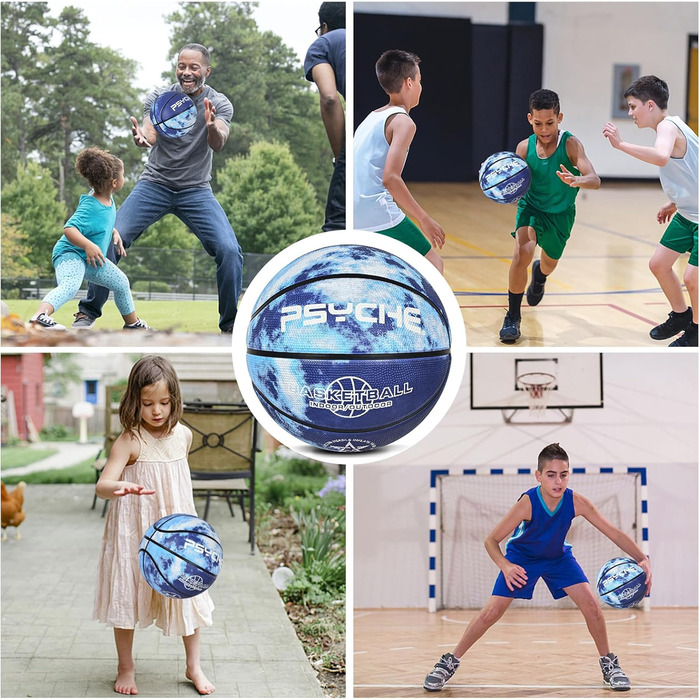 Баскетбольні м'ячі Wuzfully для дітей та дорослих, Indoor/Outdoor, блакитні