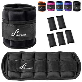 Ваги для щиколоток та зап'ястя Sportneer, 0.23-0.9 кг (на щиколотку), 0.45-1.8 кг (пара), чорні
