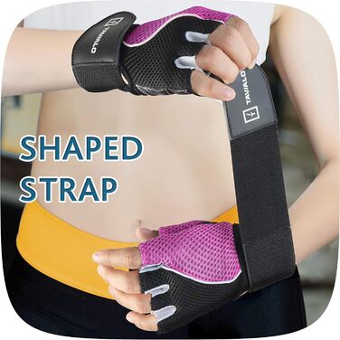 Рукавички для фітнесу Fitnesshandschuhe жіночі, розміри S (13-16 см) та M (16-19 см), шкіра, рожево-чорно-білі, для силових тренувань