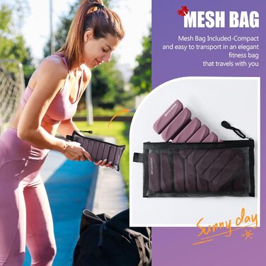 Набір манжет для ніг та рук 1.8 кг (0.9 кг кожна) для занять спортом, фітнесом, кардіо та силовим тренуванням. Манжети для ніг та рук, фіолетовий колір.