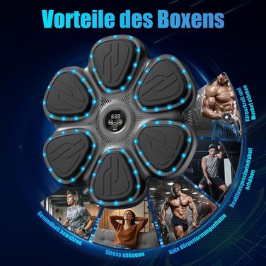 Музична боксерська машина Smart Music Boxing Machine - для дорослих та дітей, Bluetooth, 12 швидкостей, з підрахунком ударів