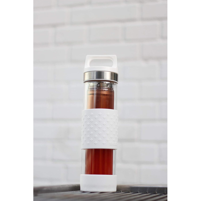 Термос-пляшка SIGG Hot & Cold 0.4 л із скла з силіконовим захистом, ізольована та без шкідливих речовин, аква