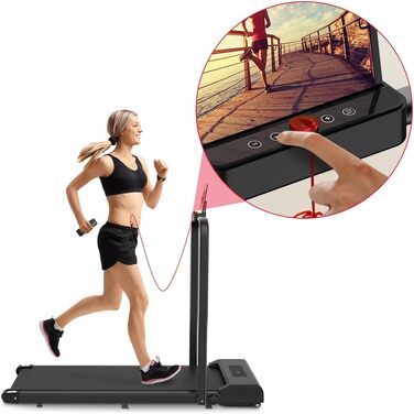 Електрична бігова доріжка bigzzia Walking Pad 2.5 к.с., складана, для дому та офісу, швидкість 1-10 км/год, до 120 кг, портативна з LCD-дисплеєм