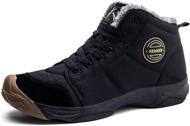 Зимові черевики Azooken для чоловіків та жінок. Теплі трекінгові черевики для ходьби снігом. Водонепроникні зимові черевики, розміри 36-48, 39 EU, чорний колір