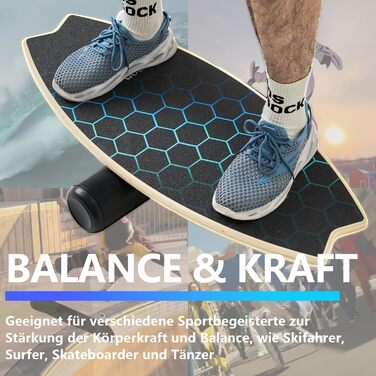 Балансборд Flycoop для дорослих з роликом, м'ячем та килимком - балансування та розвиток координації