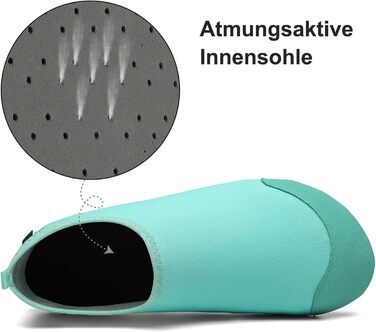 Чоботи для душу SAGUARO Unisex, аквашузи чоловічі та жіночі, розмір 36-47, EU 44/45, блакитний